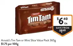 Foodworks Arnott's Tim Tam or Mint Slice offer