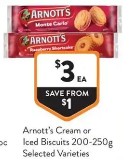 Foodworks Arnott's Cream or Iced Biscuits offer
