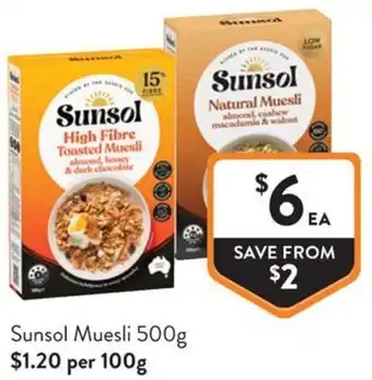 Foodworks Sunsol Muesli offer