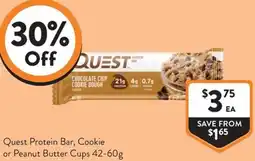 Foodworks Quest Protein Bar, Cookie or Peanut Butter Cups offer