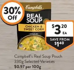 Foodworks Campbell's Real Soup Pouch offer