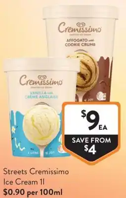 Foodworks Streets Cremissimo Ice Cream offer