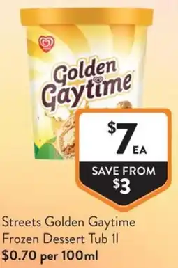 Foodworks Streets Golden Gaytime Frozen Dessert Tub offer