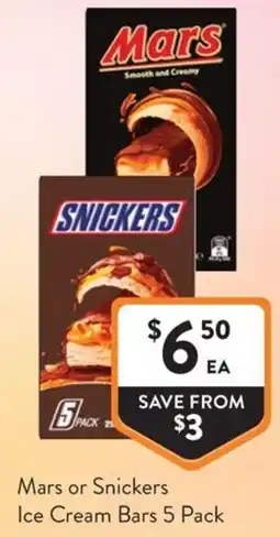 Foodworks Mars or Snickers Ice Cream Bars offer