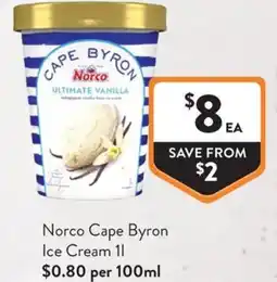 Foodworks Norco Cape Byron Ice Cream offer