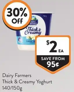 Foodworks Dairy Farmers Thick & Creamy Yoghurt offer