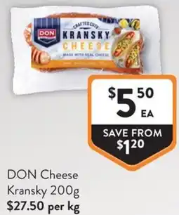 Foodworks DON Cheese Kransky offer