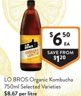 Foodworks LO BROS Organic Kombucha offer