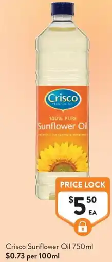 Foodworks Crisco Sunflower Oil offer