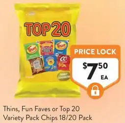 Foodworks Thins, Fun Faves or Top 20 offer