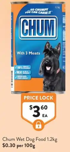 Foodworks Chum Wet Dog Food offer