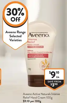 Foodworks Aveeno Active Naturals Intense Relief Hand Cream offer