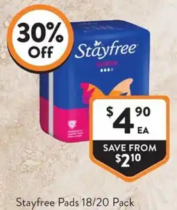 Foodworks Stayfree Pads offer