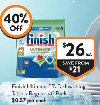 Foodworks Finish Ultimate 0% Dishwashing Tablets Regular offer