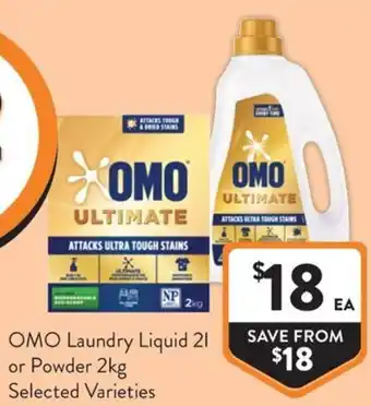 Foodworks OMO Laundry Liquid or Powder offer