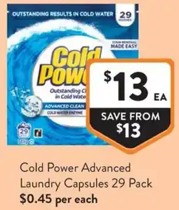 Foodworks Cold Power Advanced Laundry Capsules offer