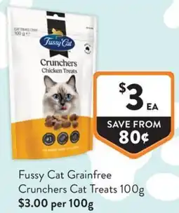 Foodworks Fussy Cat Grainfree Crunchers Cat Treats offer