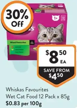 Foodworks Whiskas Favourites Wet Cat Food offer