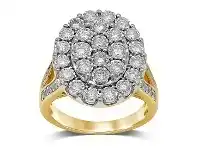 Bevilles Jewellery 9ct Yellow Gold 1.25ct Miracle Set Diamond Ring - N offer