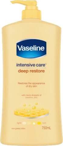Coles Vaseline Intensive Care Deep Restore Body Lotion 750mL offer