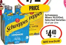 IGA Schweppes Mixers offer