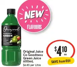 IGA Original Juice Co Goodness Green Juice offer