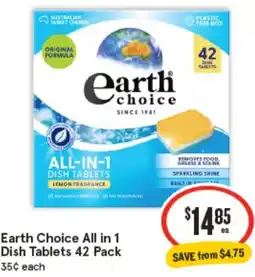 IGA Earth Choice All in 1 Dish Tablets offer
