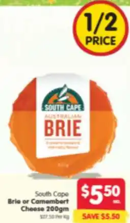 Spar South Cape Brie or Camembert Cheese offer