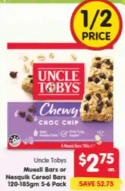 Spar Uncle Tobys Muesli Bars or Nesquik Cereal Bars offer