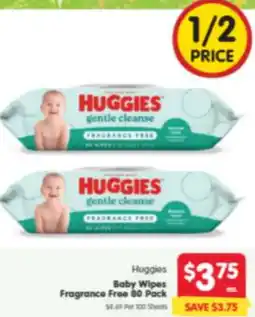 Spar Huggies Baby Wipes Fragrance Free offer