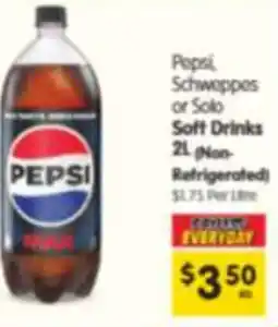 Spar Popsi Schweppes or Solo Soft Drinks offer