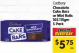 Spar Cadbury Chocolate Cake Bars or Mini Rolls offer