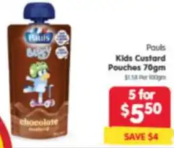Spar Pauls Kids Custard Pouches offer