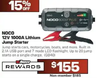 Repco NOCO 12V 1000A Lithium Jump Starter offer