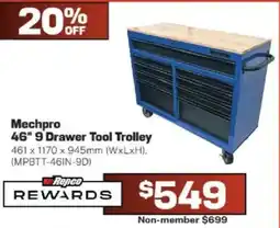 Repco Mechpro 46" 9 Drawer Tool Trolley offer