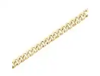 Bevilles Jewellery 9ct Yellow Gold Silver Infused Round Curb Bracelet 21cm offer