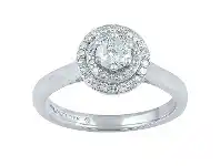 Bevilles Jewellery Love by Michelle Beville Double Halo Ring with 1/2ct of Diamonds in 18ct White Gold - M offer