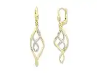 Bevilles Jewellery 9ct Two Tone Silver Infused Double Infinity Drop Earrings offer