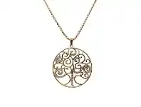 Bevilles Jewellery Yellow Stainless Steel Pave Crystal Tree of Life Necklace offer