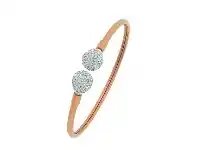 Bevilles Jewellery Stainless Steel Rose Crystal Pave Teardrop Cuff Bangle offer