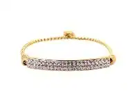 Children&#039;s Gold Stainless Steel Pave Crystal ID Bracelet
