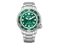 Bevilles Jewellery Citizen Promaster Diver Green dial Aqualand BN0158-85X offer