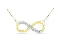 Bevilles Jewellery 9ct Yellow Gold Diamond Set Infinity Necklace offer