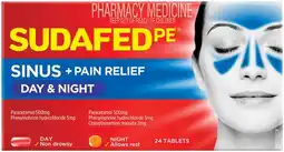 Soul Pattinson Chemist Sudafed PE Sinus + Pain Relief Day & Night 24 Tablets offer