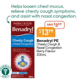Soul Pattinson Chemist Benadryl pe chesty cough & nasal congestion berry flavour offer