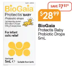 Soul Pattinson Chemist BioGaia Protectis Baby Probiotic Drops offer