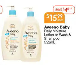 Soul Pattinson Chemist Aveeno baby daily moisture lotion or wash & shampoo offer