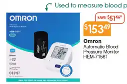 Soul Pattinson Chemist Omron automatic blood pressure monitor hem 7156t offer