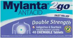 Soul Pattinson Chemist Mylanta 2Go Antacid Double Strength Lemon Mint Flavour 48 Chewable Tablets offer