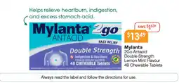Soul Pattinson Chemist Mylanta 2Go Antacid Double Strength Lemon Mint Flavour offer